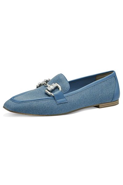 Tamaris Damen Halbschuhe Terlik 1-24228-42 Blau 802 Denim Lederimitat/Touch-IT ile Tekstil