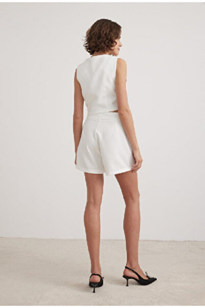 Seşa Women's Lined V-Neck Vest ECRU