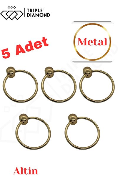 Triple Diamond (5 adet )Gold Tekli Halka Altın Kulp Düğme Dolap Çekmece Sarka...