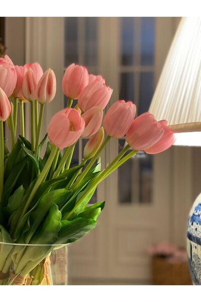 Dekordan House Premium 1.Kalite Pembe Lale Demeti