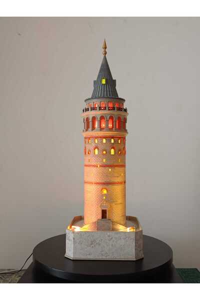 VeyernCraft Galata Kulesi İstanbul Işıklı 60 cm Giga boy Süs Hediye Lamba Işık
