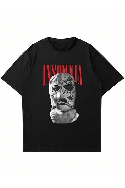 Mad&Calf Μπλουζάκι Unisex Insomnia Mask με στάμπα με λαιμόκοψη