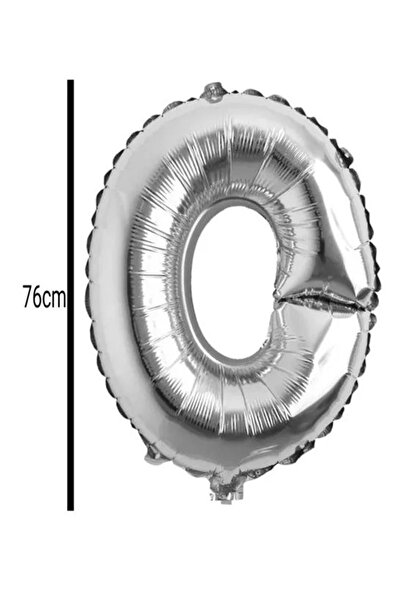 SURPRISE PARTY STORE O Harf Balon Gümüş Renk Folyo Balon 76 cm 34 inç Helyum ...