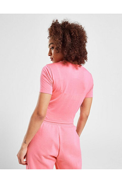 Nike Sportswear Essential Slim-Fit Cropped Short-Sleeve Pembe Kadın T-shirt