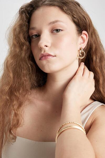 DeFacto Dámský 3dílný zlatý náramek C7005axns