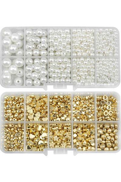 yiğit aksesuar Pearl bead and Spacer Jewelry Making Supplies set