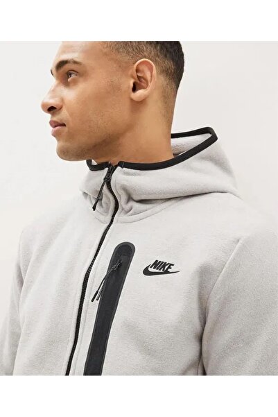 Nike Sportswear Tech Fleece Winter Full-Zip Hoodie Gri Erkek Spor Sweatshirt  DQ4801-016-On7Sports