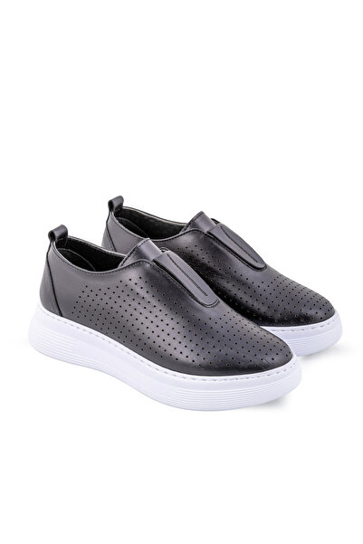 VENZA HAKİKİ DERİ KADIN SNEAKER  SİYAH SİENA SERİSİ