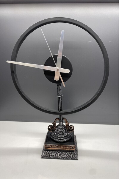 Gift Garden Dekoratif masa üstü büyük boy saat bakır-gümüş