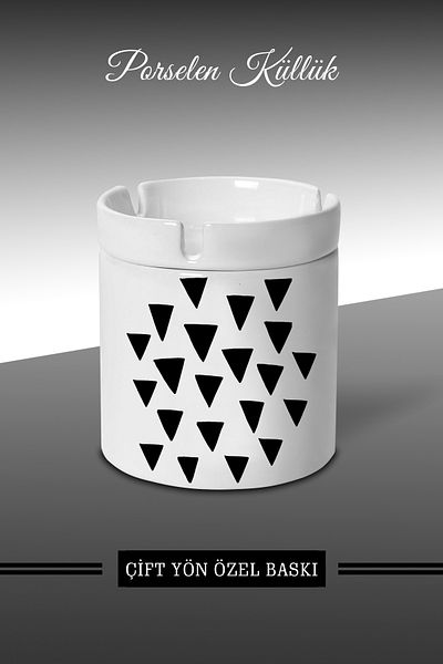 Bytwo Τριγωνικό Σχεδιασμένο Τασάκι - Ethnic Porcelain Ashtray - Ash Tray *külbytX126
