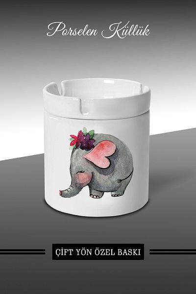 Bytwo Ethnic Elephant Design Τασάκι - Πορσελάνινο Τασάκι - Τασάκι *külbytX340