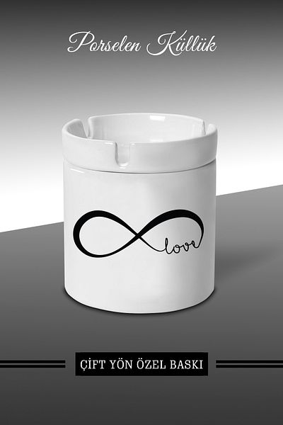 Bytwo Scrumieră Infinity Love Design - Scrumieră din porțelan - Scrumieră *külbytX358