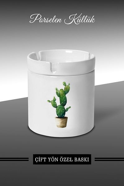 Bytwo Τασάκι Cactus Power Design - Πορσελάνινο τασάκι - Επιτραπέζιο τασάκι *külbytX122