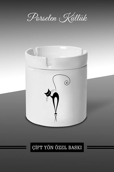 Bytwo Acrobat Cat F- Σχεδιασμένο τασάκι - Πορσελάνινο τασάκι - Επιτραπέζιο τασάκι *külbytX232