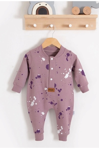 Bebeğin 50 Tonu Erkek bebek puantiye desenli çıtçıtlı tulum 3 6 9 12 18 ay 1,5 yaş