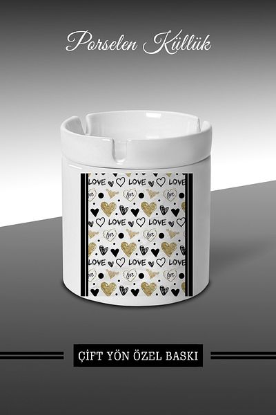 bymat Love H. Designed Ashtray - Ethnic Porcelain Ashtray - Ashtray *külX143