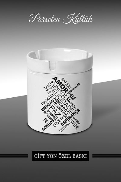 bymat Amor Designed Ashtray - Porcelain Ashtray - Ash Tray *külbymX150
