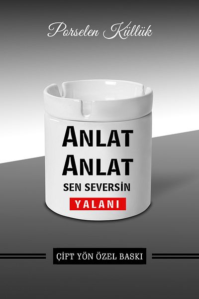 bymat Tell You Lie Designed Ashtray - Πορσελάνινο Τασάκι - Επιτραπέζιο Τασάκι *külbymX351