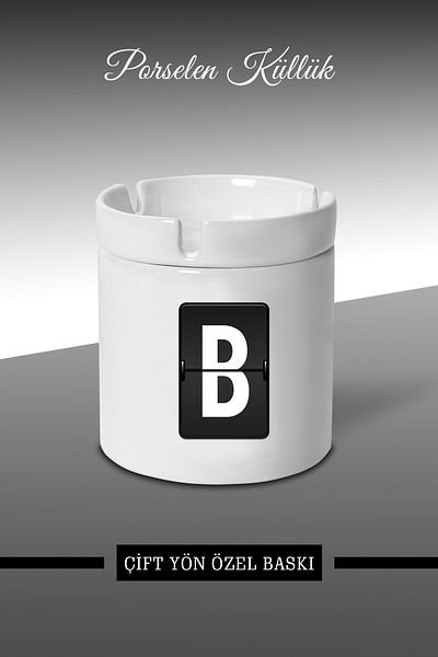 bymat Letter B Designed Ashtray - Porcelain Ashtray - Ashtray *külbyX14