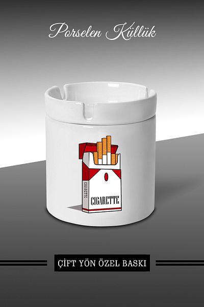 bymat Σχεδιασμένο τασάκι Cigarattie - Πορσελάνινο τασάκι - Επιτραπέζιο τασάκι *külbymX79
