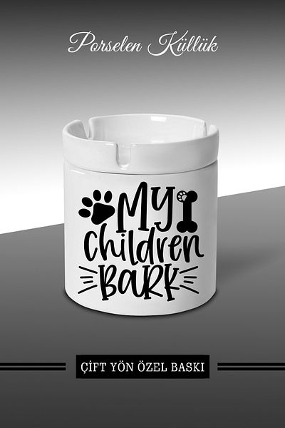 bymat My Children Bary Designed Ashtray - Πορσελάνινο Τασάκι - Επιτραπέζιο Τασάκι *külbymX202