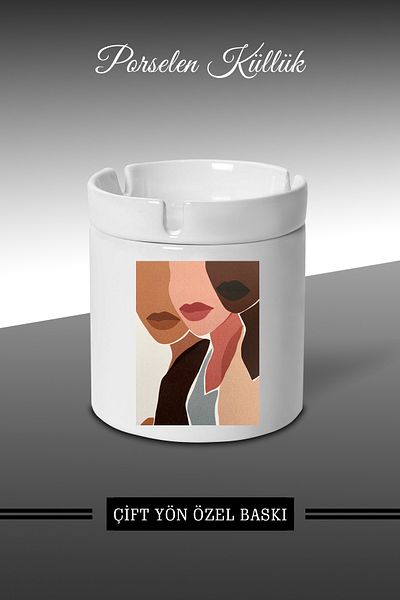 bymat Boho Women Designed Ashtray - Πορσελάνινο Τασάκι - Επιτραπέζιο Τασάκι *külbymX123