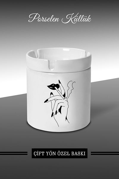 bymat Lip and Hand Designed Ashtray - Porcelain Ashtray - Ash Tray *külX42