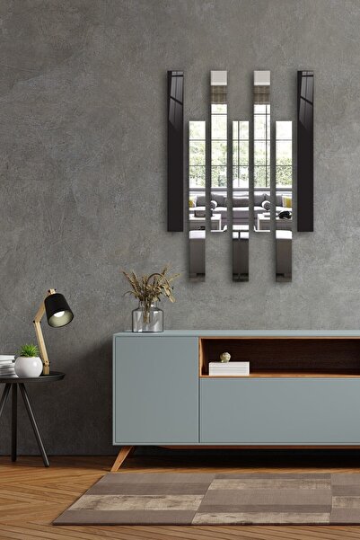 Decor Glass | Solid Color Black Glass And Mirror | 7-Piece Set | 5cm X 50cm