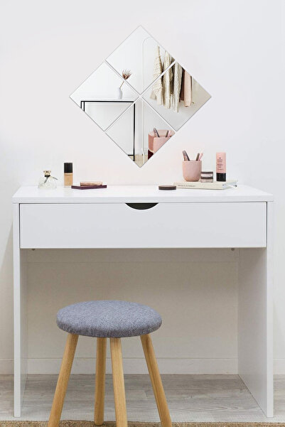 Decorita Duvar Makyaj Aynası | Düz Ayna | 4'lü Takım Kare Ayna | 20cm x 20cm