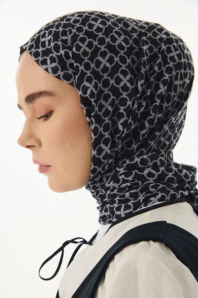 FENZA SCARF AIDA ΓΕΩΜΕΤΡΙΚΟ ΣΧΕΔΙΟ ΜΑΥΡΟ ΒΑΜΒΑΚΙ ΣΑΛΙ