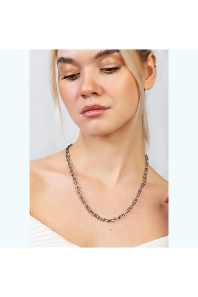 Tesbihane Marina Design Silver Color Steel Women's Chain