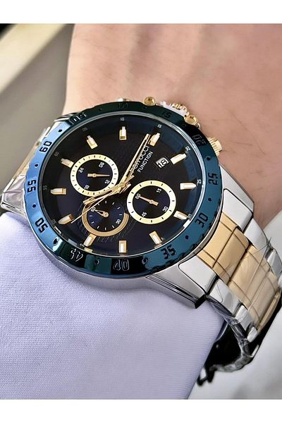 Ferrucci Men's Multifunctional Metal Band Wristwatch