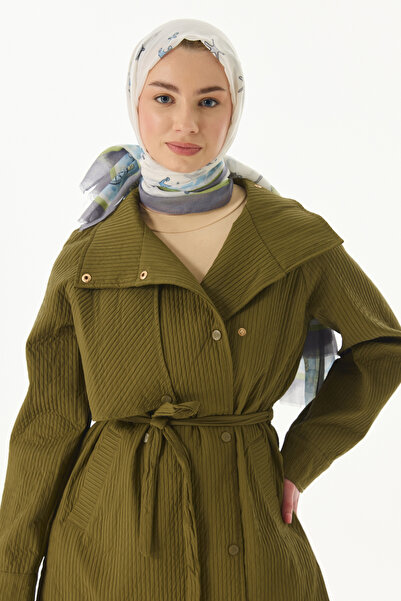 FENZA SCARF TERRA OCEAN Cotton Shawl - Pattern Cream-Green