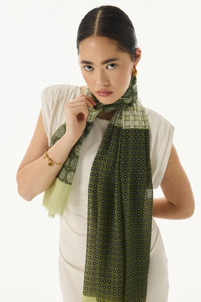 FENZA SCARF Carol Geometric Patterned Cotton Shawl