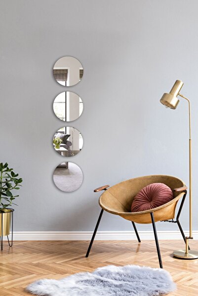 Decorita Ayna | Düz Ayna | 4'lü Takım Yuvarlak Ayna | Çap25cm
