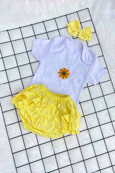 ADABEBEK New Season Baby Girl Frilly Shorts Combination with Fruit Figure Bandana Accessories