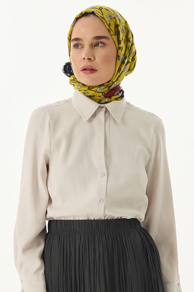 FENZA SCARF Μαύρο-Κόκκινο Βαμβακερό Σάλι με μοτίβο λουλουδιών τριαντάφυλλου