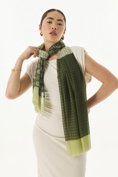 FENZA SCARF Carol Geometric Patterned Cotton Shawl