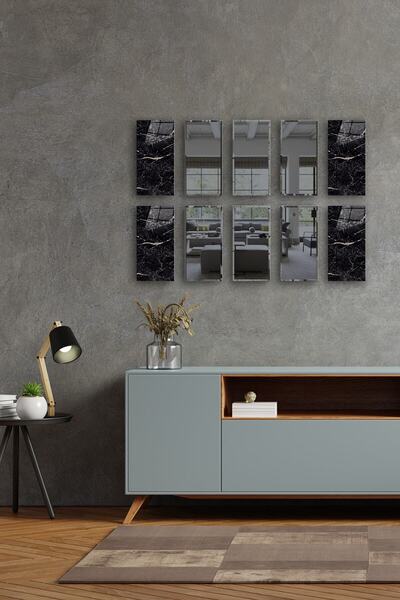 Decorita Dekor Camı | Granit Desenli Cam Ve Füme Ayna | 10'lu Takım | 12,5cm ...