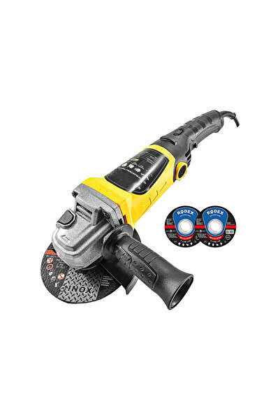 MOONSHOP Devir Ayarlı Avuç Içi Spiral Taşlama Makinası 3000W 115-125 mm 2 Adet İnox Disk Hediyeli.