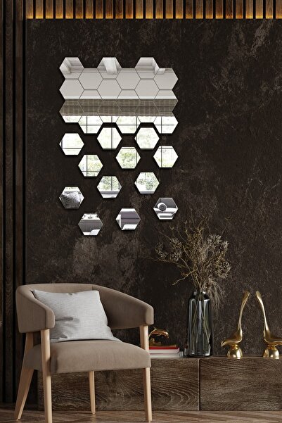 Decorita Ayna | Düz Ayna | 30'lu Takım Altıgen Ayna