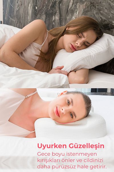 Viscofoam Lotus Beauty Pillow Anti-Wrinkle Orthopedic Beauty Pillow Orthopedic Pillow Hyaluronic Acid
