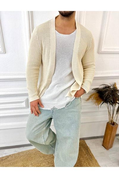 elkumoda Ζακέτα με πλεκτό γιακά σάλι Εποχιακή πλεκτή ζακέτα που δεν πέφτει