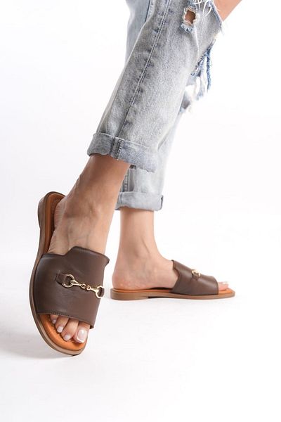 ERNİLA Women's Slippers - Genuine Leather