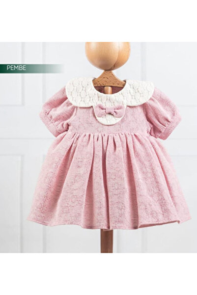 Noy Noy %100 Pamuk Papatya Yaka Kız Bebek ve Çocuk Elbise