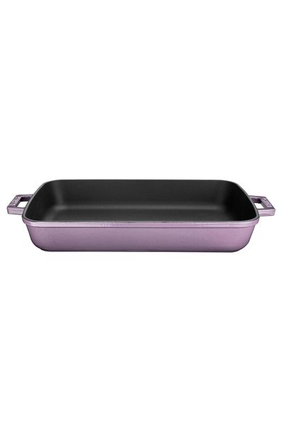 Lava Cast Rectangular Rosto and Oven Tray Cast Iron Solid Double Handle Size 26x40cm