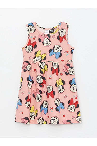 LC Waikiki Rochie LCW pentru fetiță, cu decolteu, fără mâneci, cu imprimeu Mi...