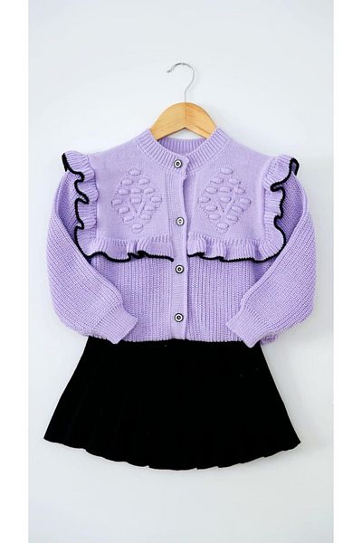 SANTRALBEBE Girl's Frilly Knitwear Set