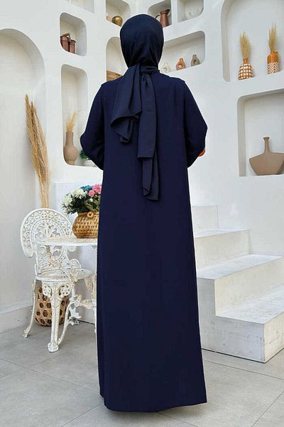 Bym Fashion Φόρεμα φόρεμα με παγιέτα κεντημένο γιλέκο 8498 Navy Blue