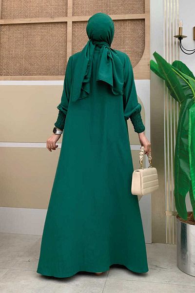 Bym Fashion Σάλι Φόρεμα Abaya Suit 3883 Emerald